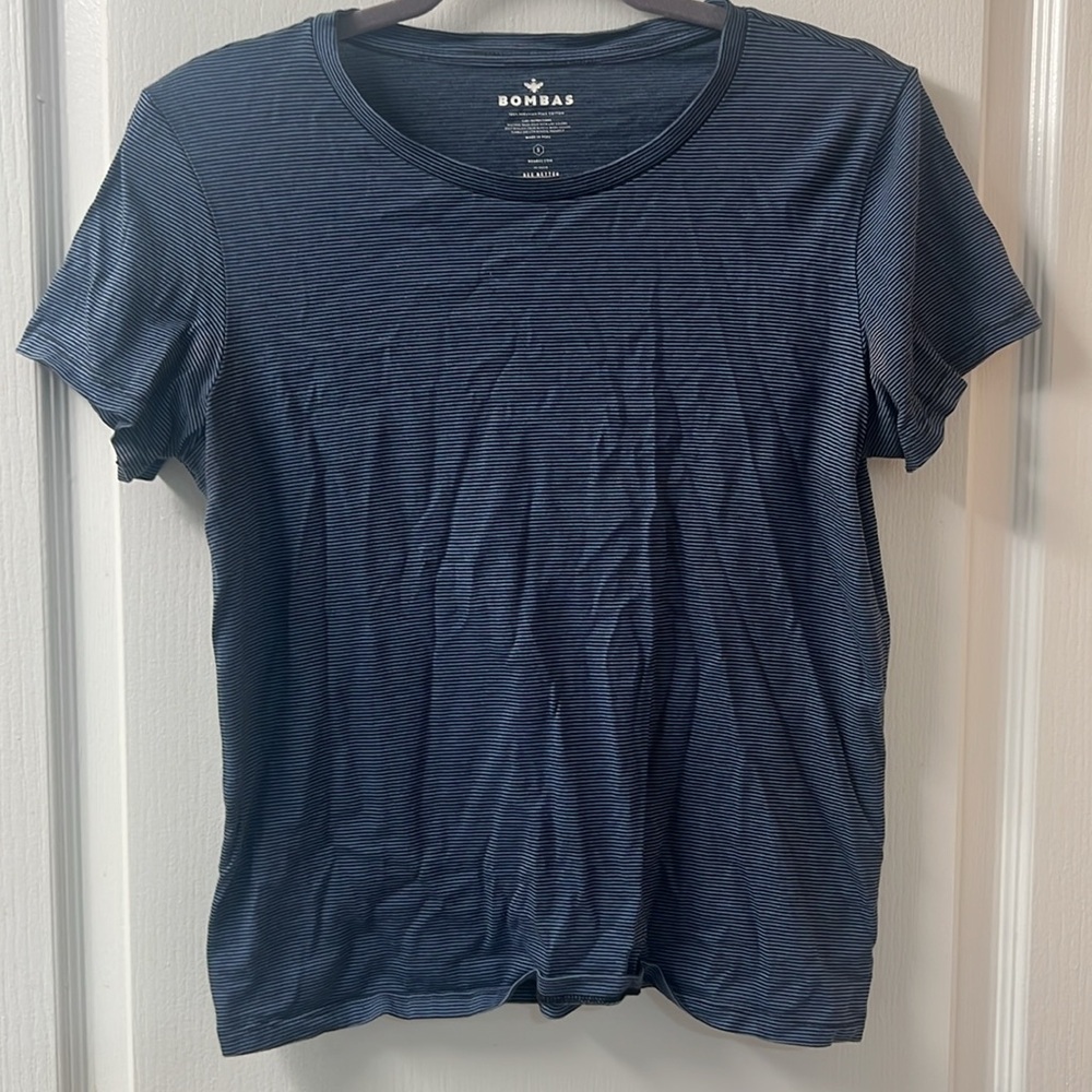 Bombas Striped Short Sleeve Tee - Size Small